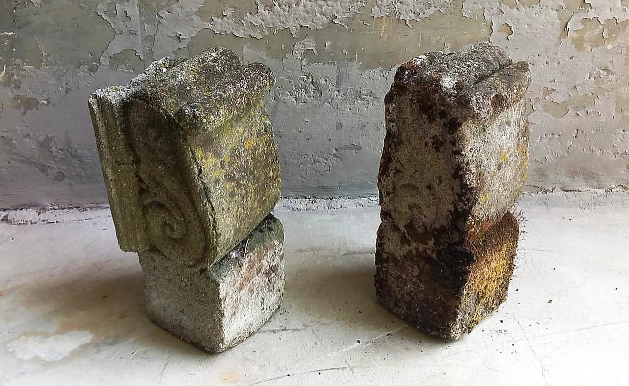 Pair of Gothic style stone support shelves 16