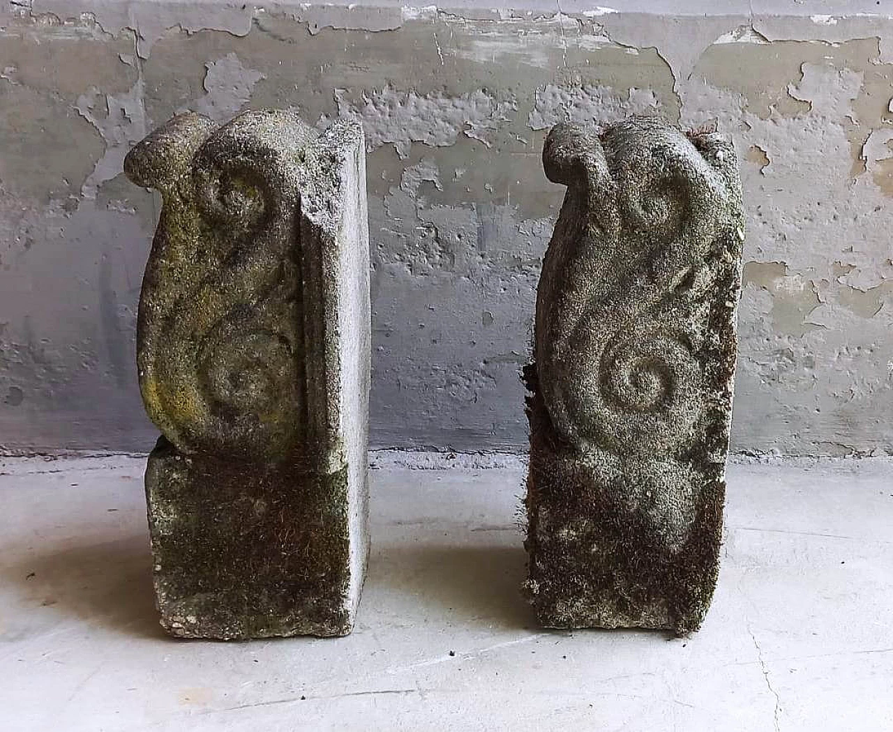 Pair of Gothic style stone support shelves 17