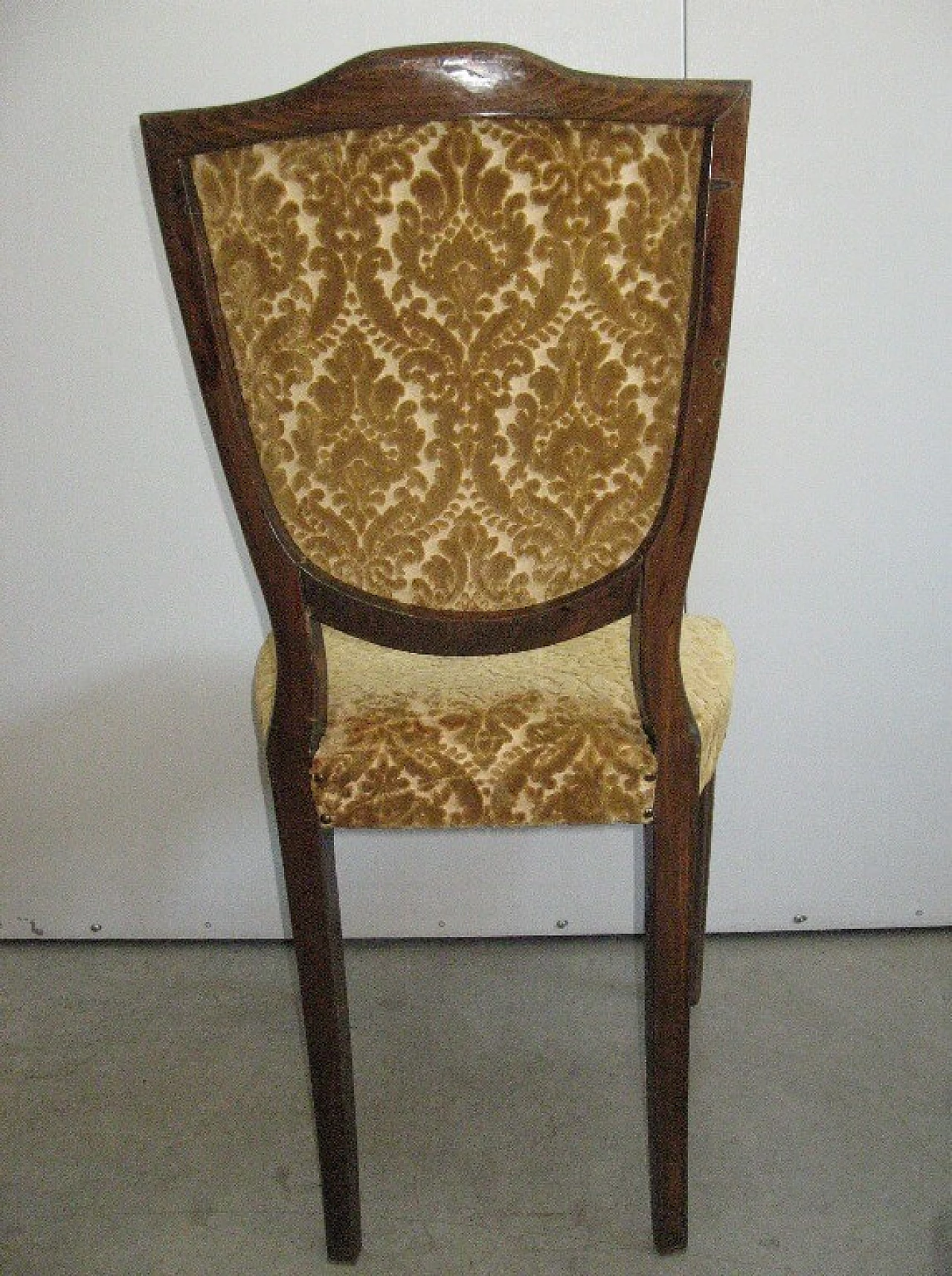 7 Empire style chairs in wood and fabric, 1970s 5