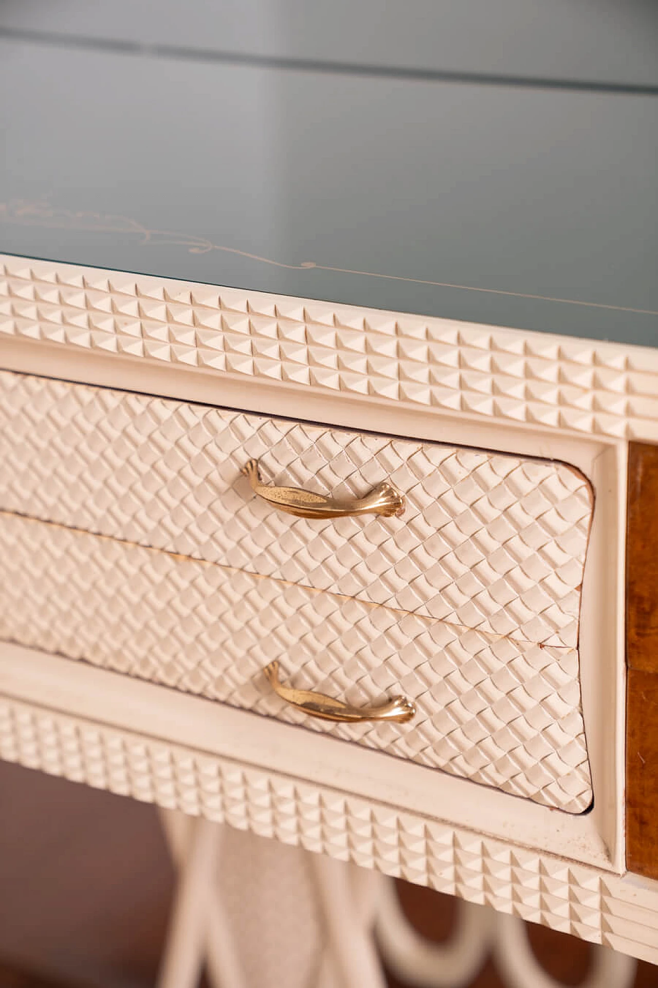 Pair of sideboards with mirror, table and chairs in the style of Vittorio Dassi, 1950s 7