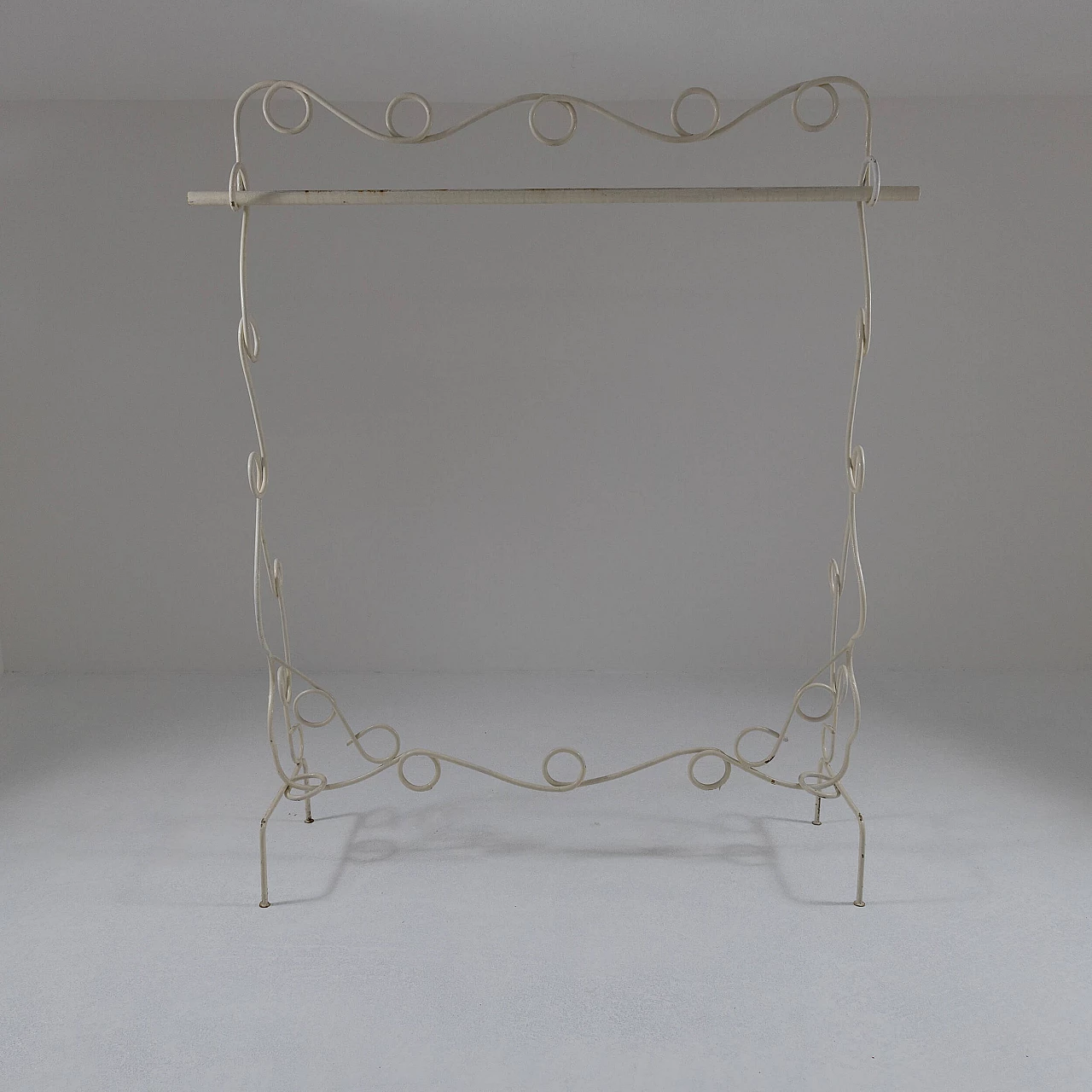 White painted iron coat rack, 1950s 1