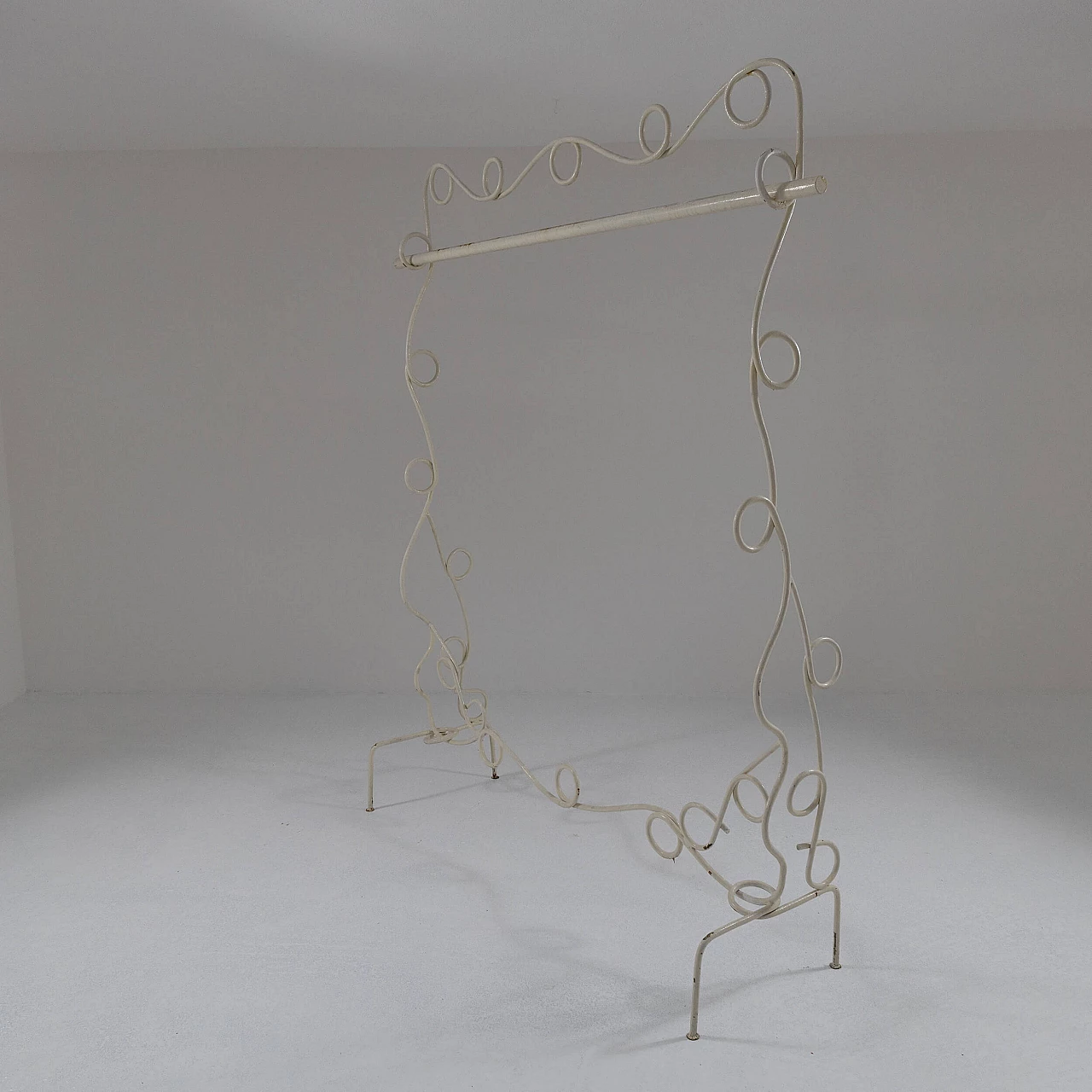 White painted iron coat rack, 1950s 4