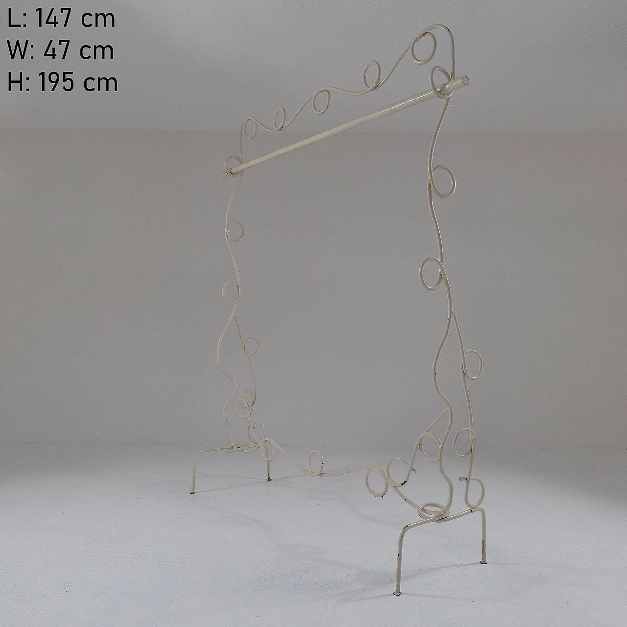 White painted iron coat rack, 1950s 5