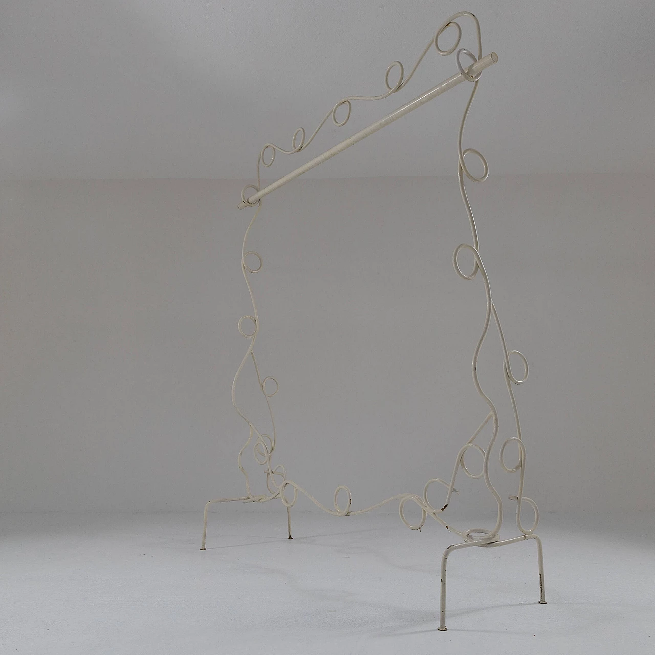 White painted iron coat rack, 1950s 6