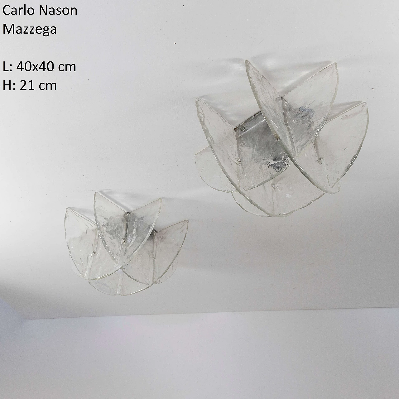 Wall or ceiling lamp by Carlo Nason for Mazzega, 1970s 3