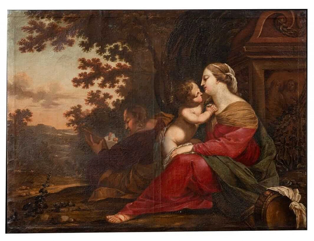 Rest on the Flight into Egypt, oil painting on canvas, first half of the 18th century 5