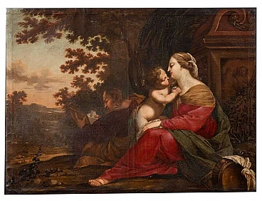 Rest on the Flight into Egypt, oil painting on canvas, first half of the 18th century