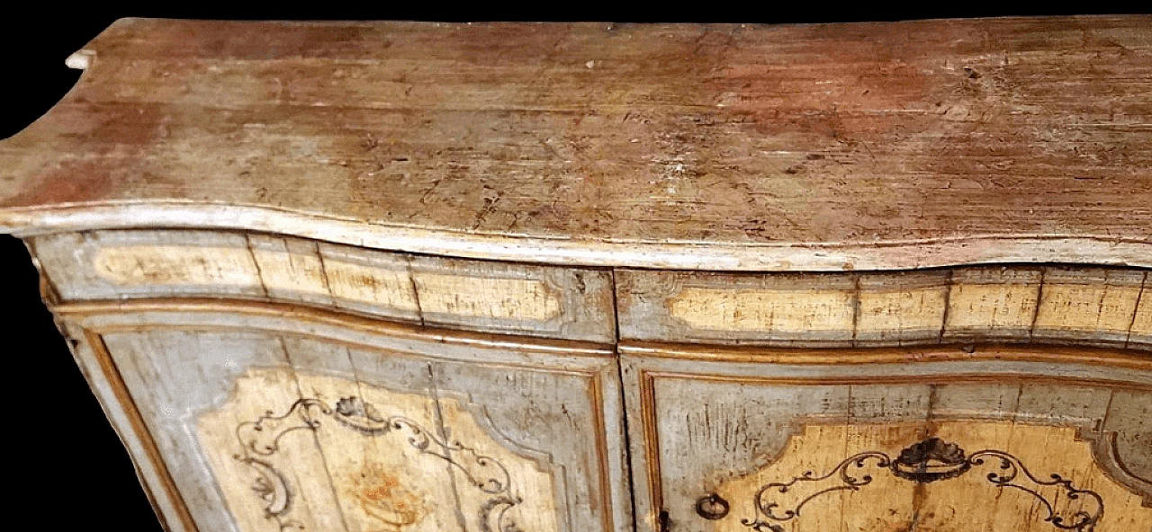 Credenza Luigi XIV veneziana in legno laccato e dipinto, inizio '700 6