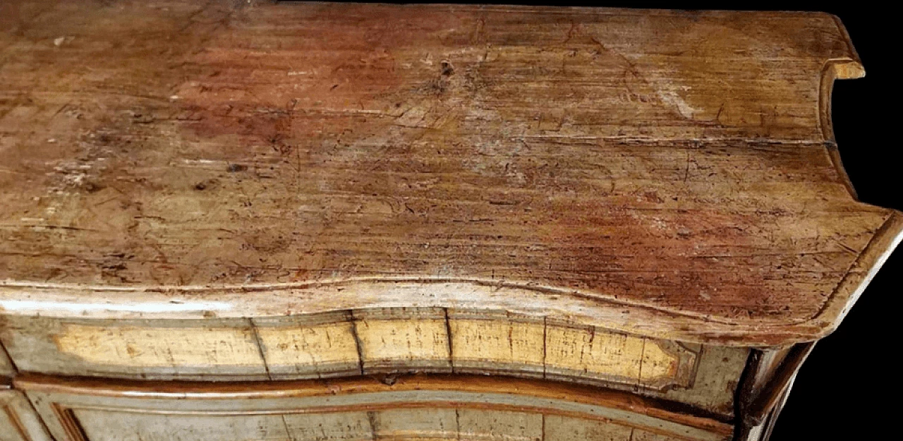 Credenza Luigi XIV veneziana in legno laccato e dipinto, inizio '700 11