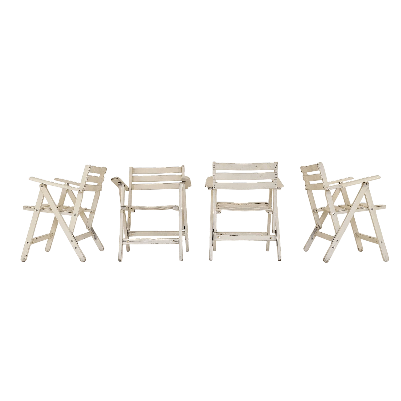 4 Folding wooden chairs made by Fratelli Reguitti, 1960s 11