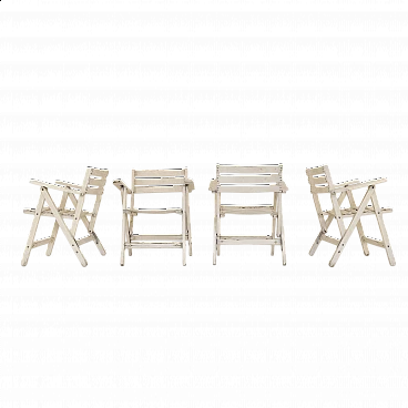 4 Folding wooden chairs made by Fratelli Reguitti, 1960s