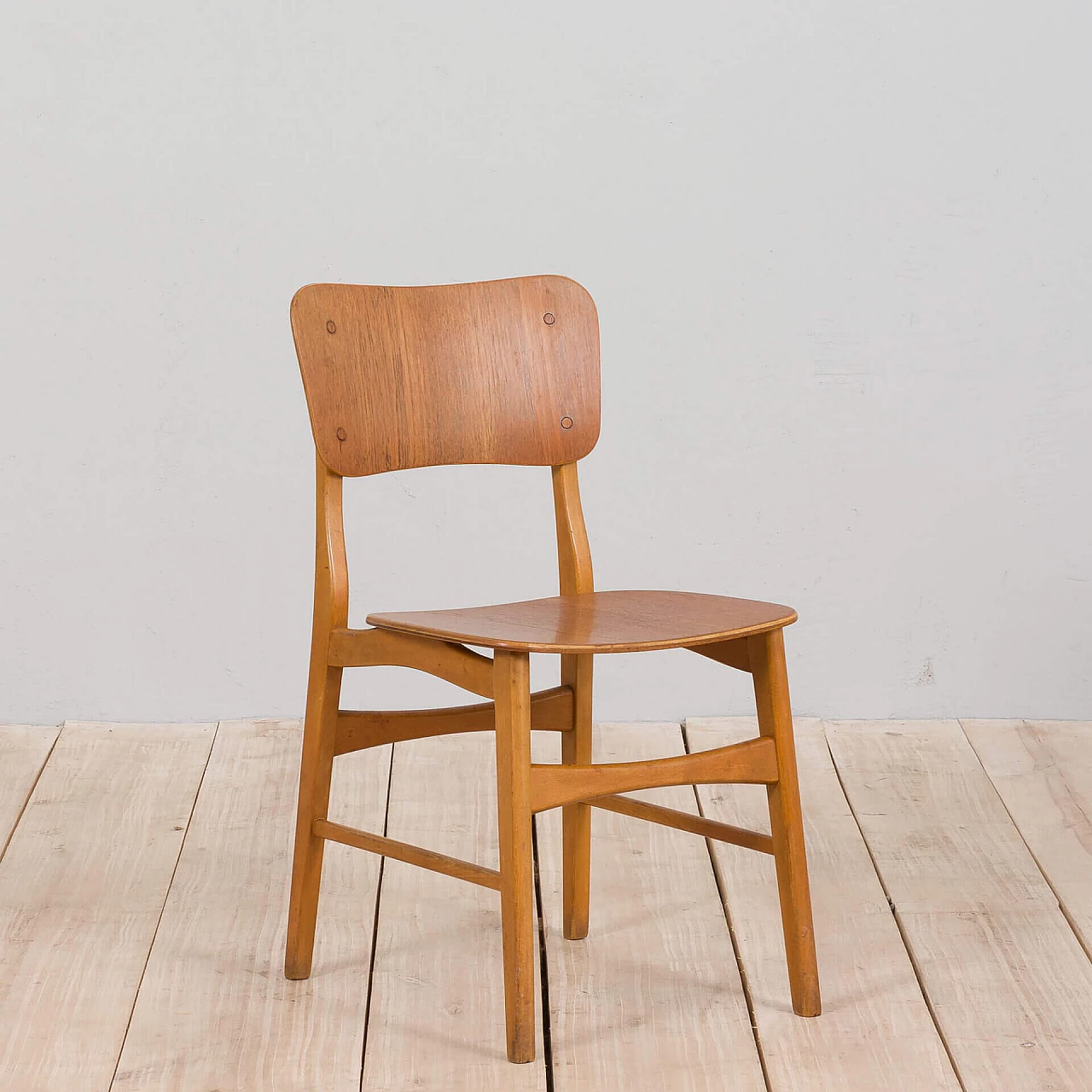 Danish teak and oak chair in the style of Børge Mogensen, 1960s 1