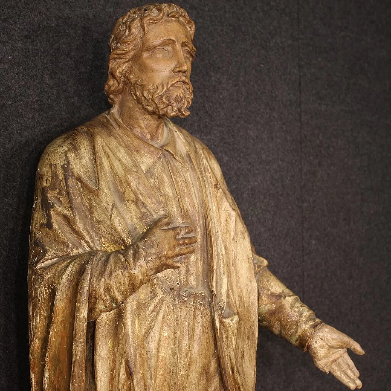 Wood sculpture of Saint Joseph with reliquary, second half of the 18th century 3