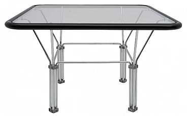 Tavolino in metallo e vetro attribuito a Niels Bendtsen per 2B, anni '70