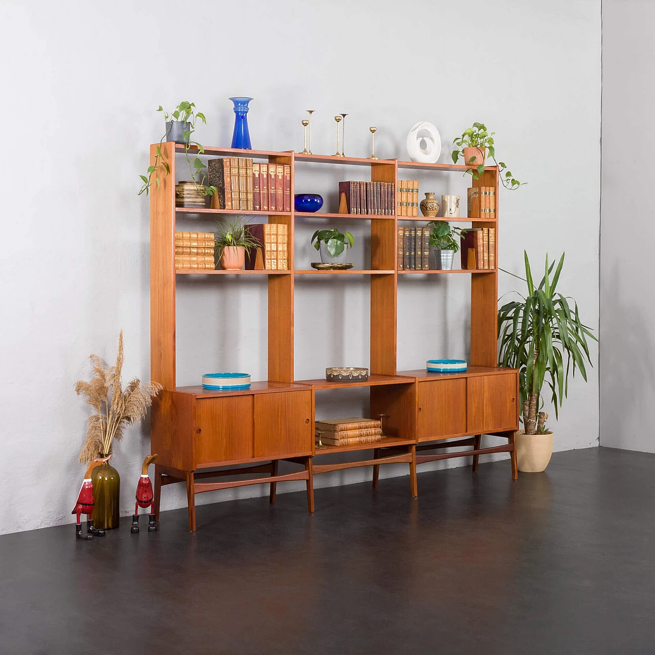 Libreria modulare danese in legno impiallacciato teak, anni '60 2