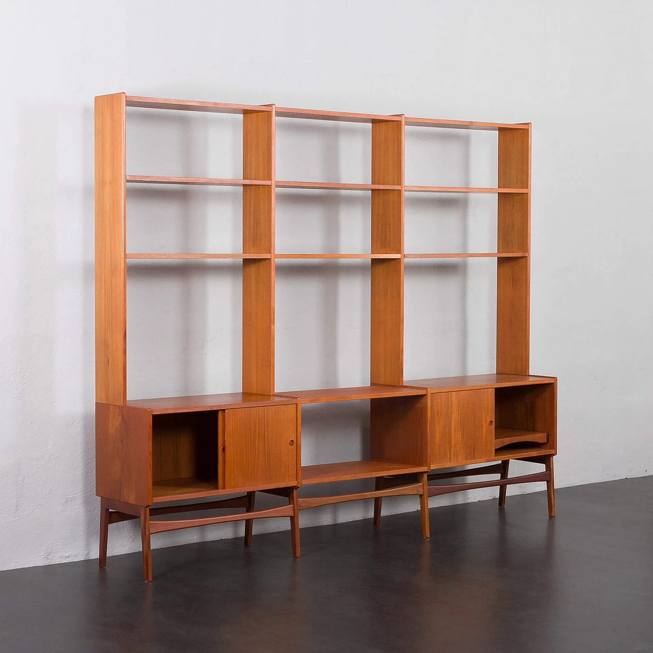 Libreria modulare danese in legno impiallacciato teak, anni '60 4