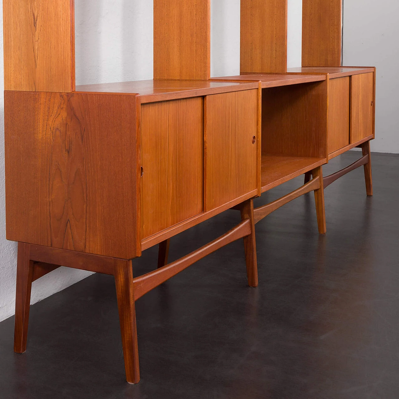 Libreria modulare danese in legno impiallacciato teak, anni '60 10