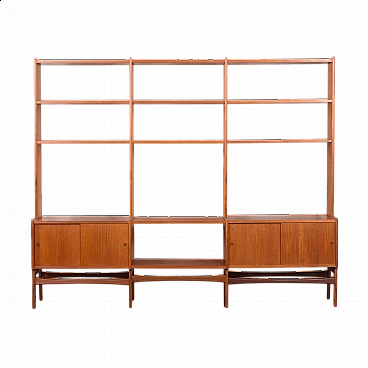 Libreria modulare danese in legno impiallacciato teak, anni '60
