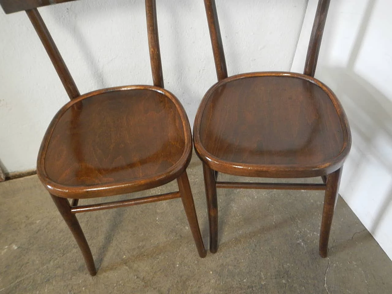 Pair of stained beech chairs, 1950s 3
