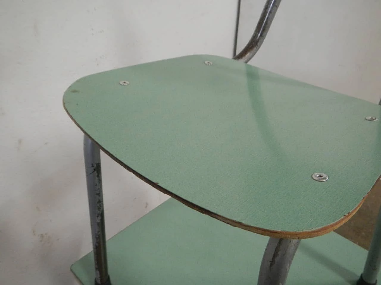 Formica and metal school desk with chair, 1970s 8