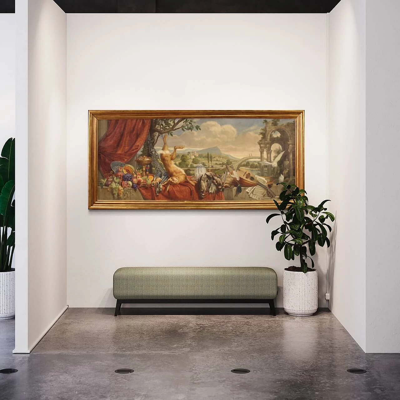 Giorgio Ceragioli, still life with landscape, oil painting on canvas 11