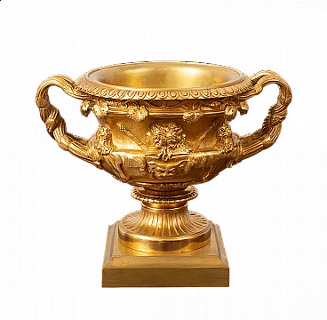 Coppa centrotavola Napoleone III in bronzo dorato, '800