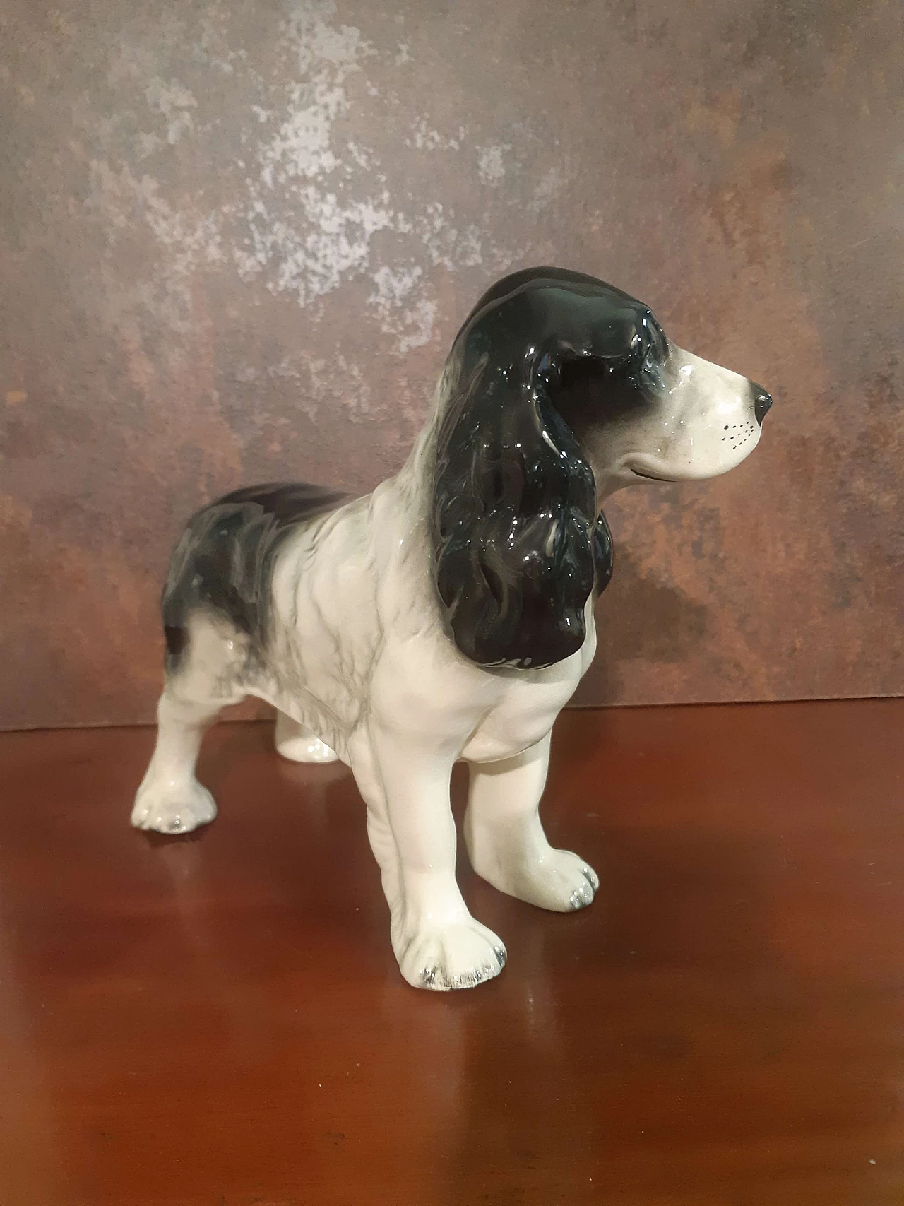 Scultura inglese di cocker spaniel in porcellana 2