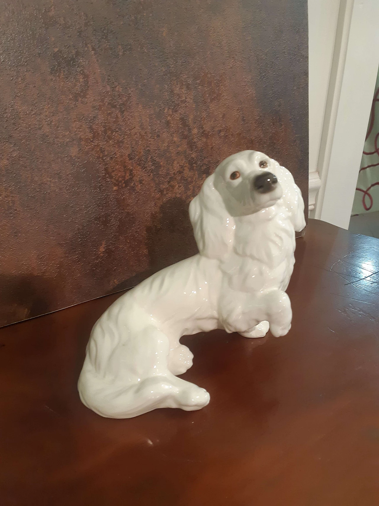 Porcelain long-haired dachshund sculpture by Goebel 2