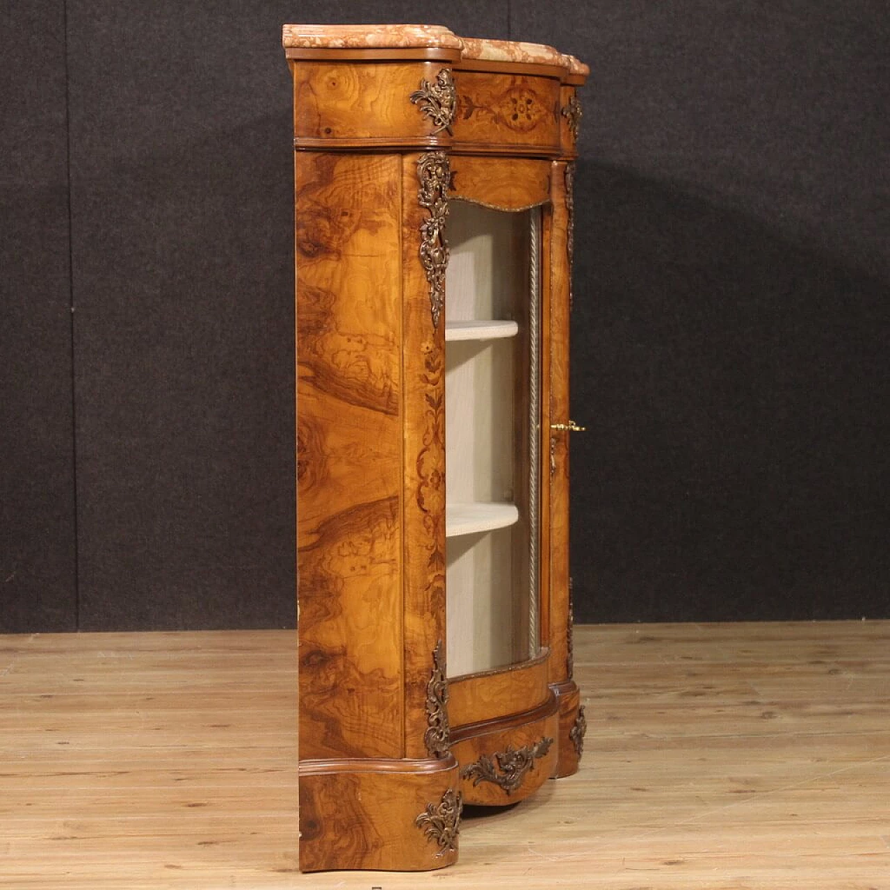 Walnut, olive and ebony inlaid sideboard in Napoleon III style, 1960s 6