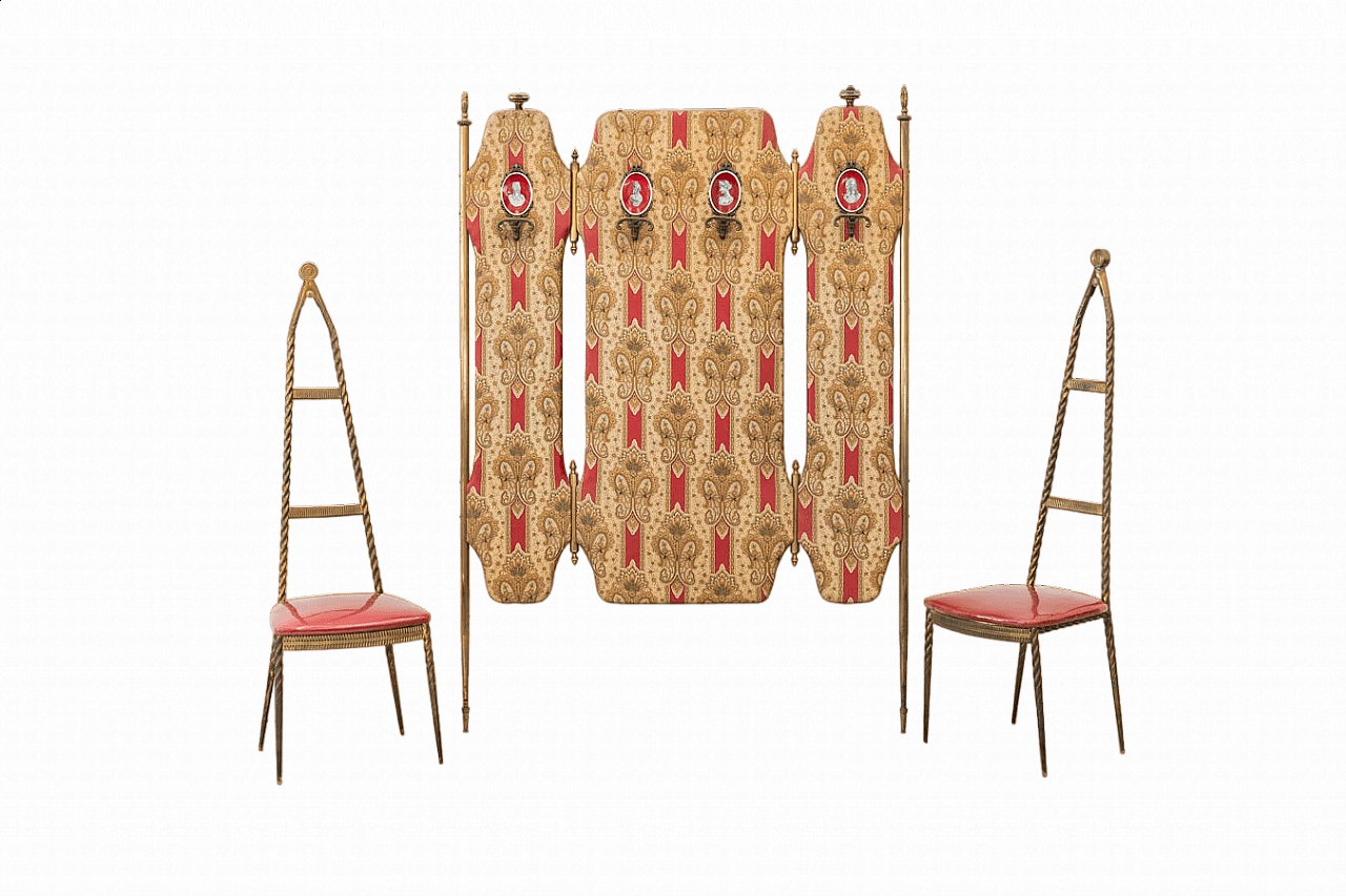 Coat rack and pair of chairs by Paolo Buffa for Pozzi e Verga, 1950s 24