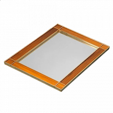 Wood and gilded metal wall mirror, 1970s