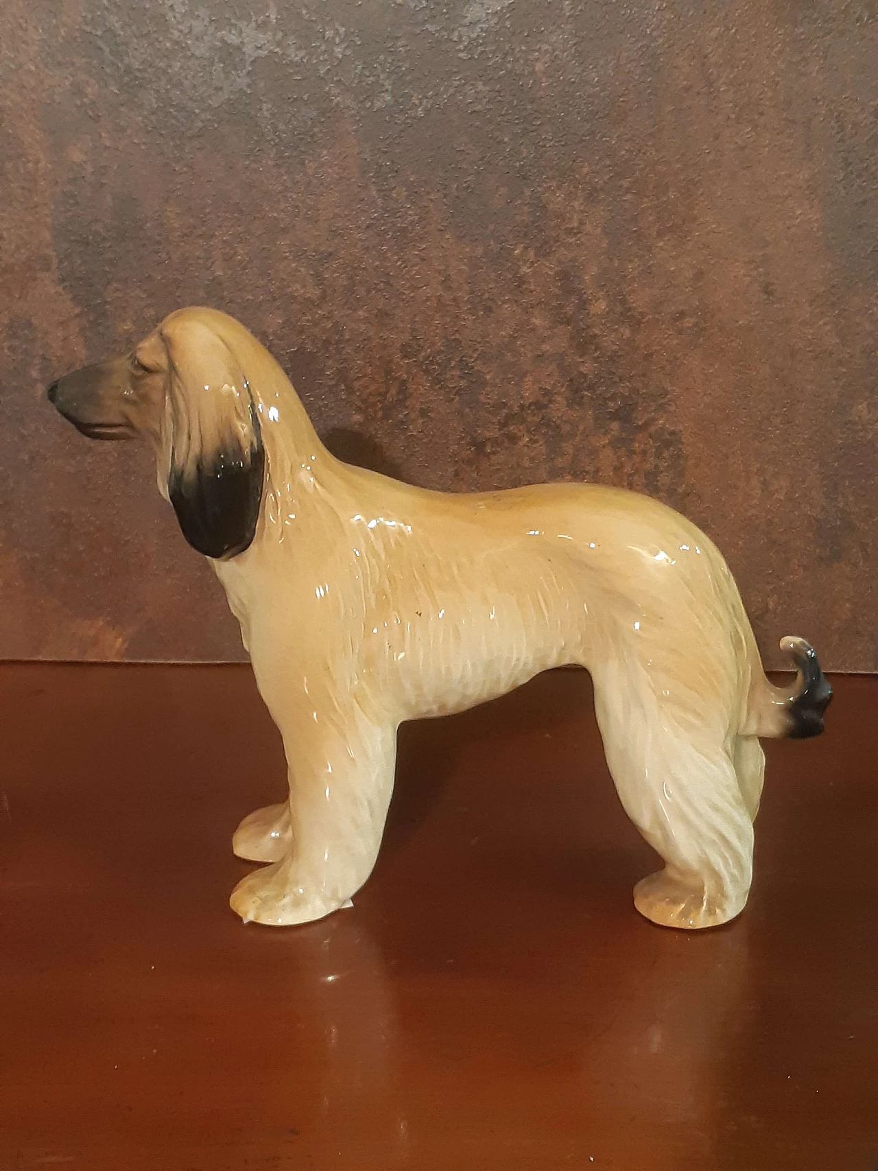 English porcelain sculpture of long-haired Afghan Hound 3