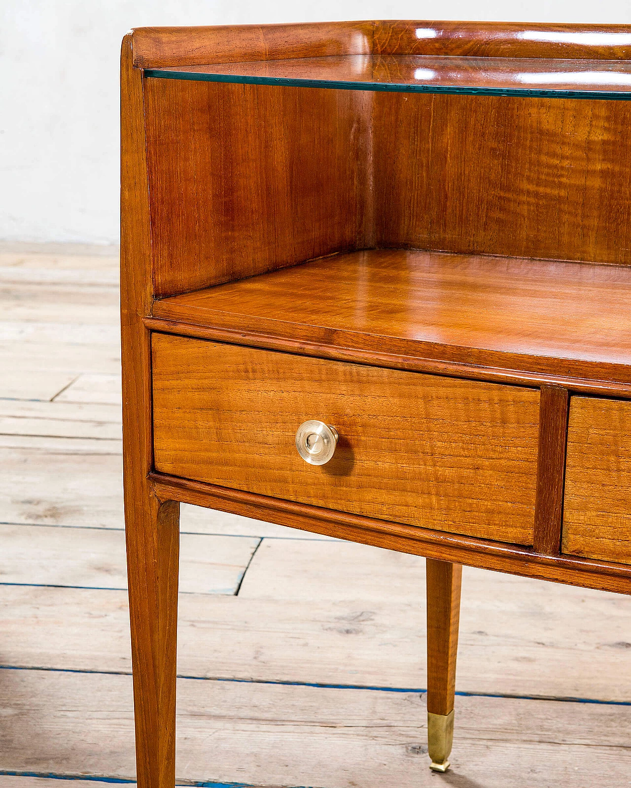 Pair of wooden bedside tables by Paolo Buffa for Serafino Arrighi, 1950s 4