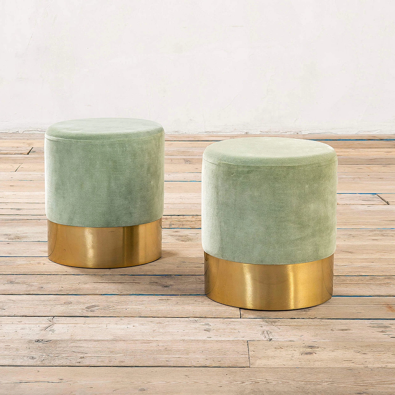 Pair of Cilindro poufs by Luigi Caccia Dominioni for Azucena, 1960s 1