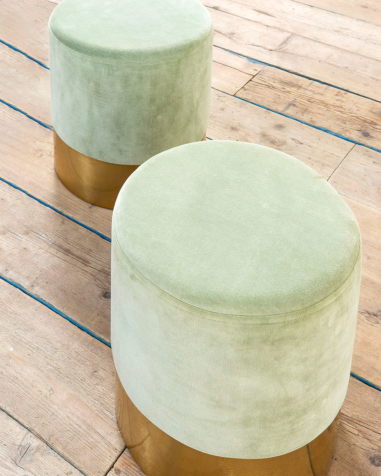 Pair of Cilindro poufs by Luigi Caccia Dominioni for Azucena, 1960s 2