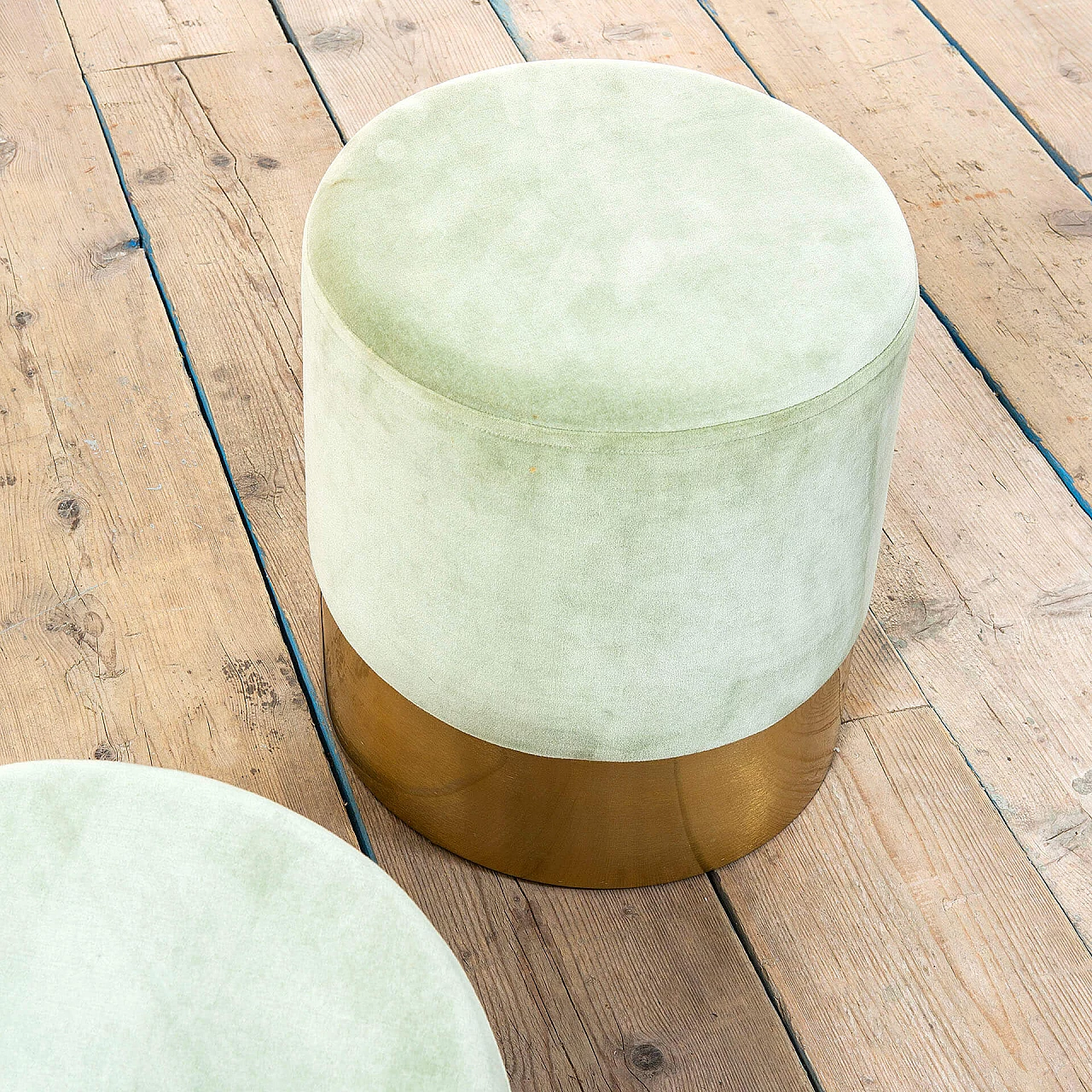 Pair of Cilindro poufs by Luigi Caccia Dominioni for Azucena, 1960s 3