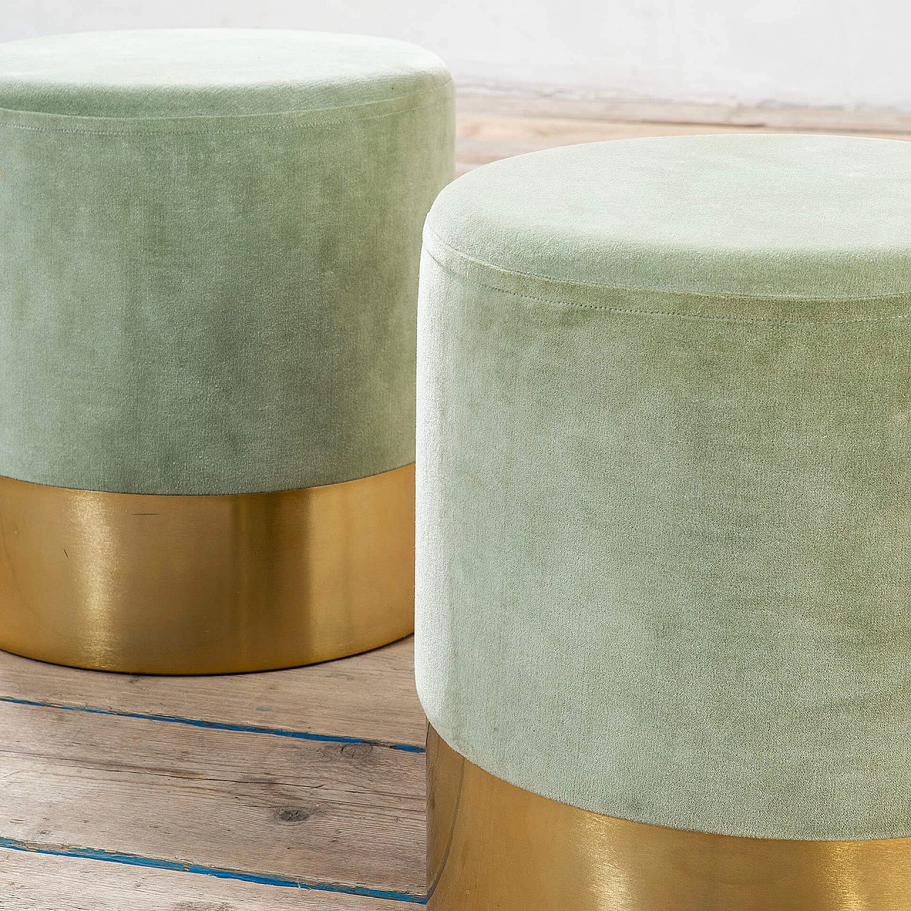 Pair of Cilindro poufs by Luigi Caccia Dominioni for Azucena, 1960s 4