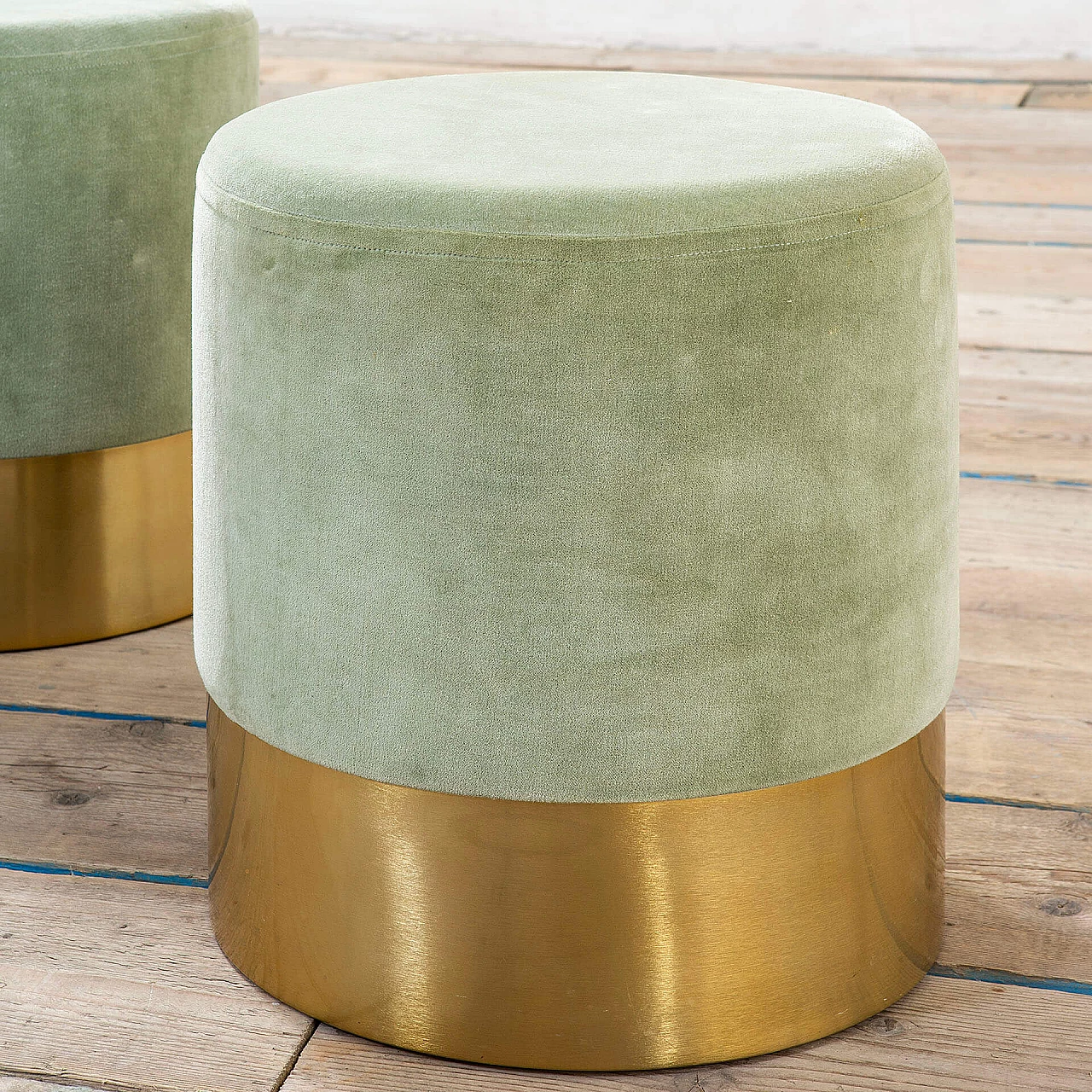 Pair of Cilindro poufs by Luigi Caccia Dominioni for Azucena, 1960s 5