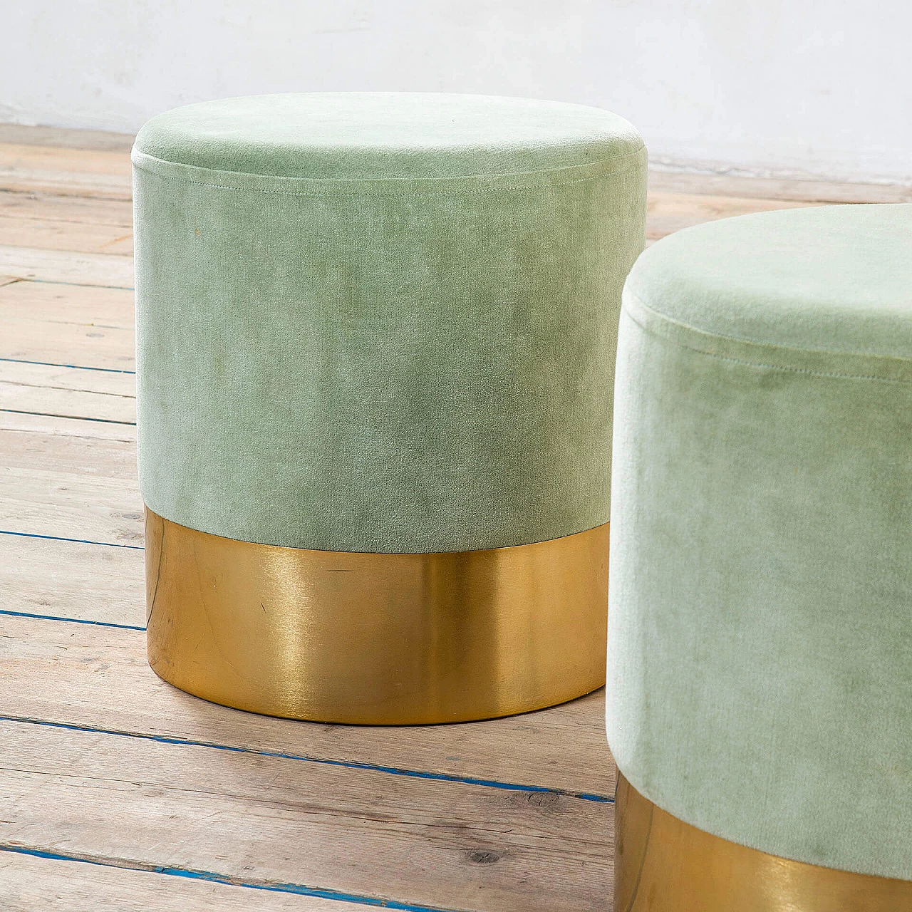 Pair of Cilindro poufs by Luigi Caccia Dominioni for Azucena, 1960s 6