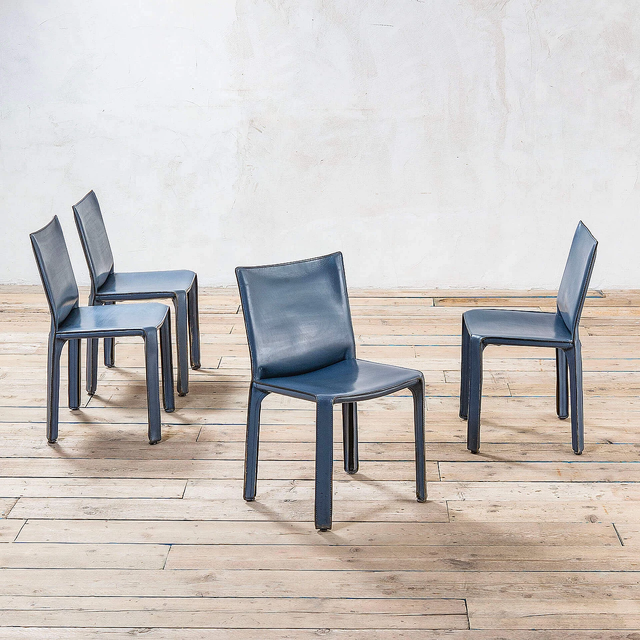 4 Cab chairs by Mario Bellini for Cassina, 1970s 1