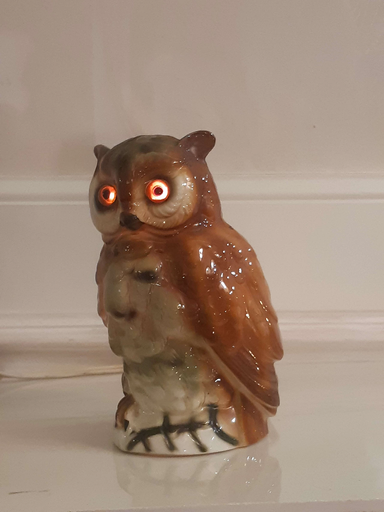 Austrian porcelain owl sculpture with light and perfume diffuser 4