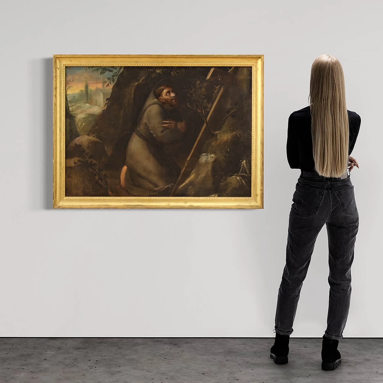 St. Francis, oil on canvas, first half of the 18th century 3