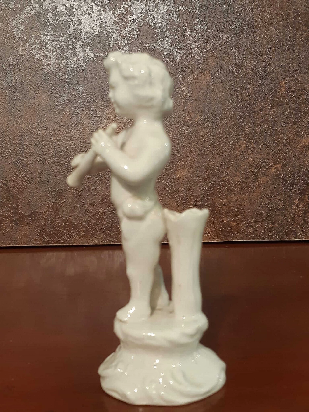 White porcelain musician putto sculpture, early 20th century 5