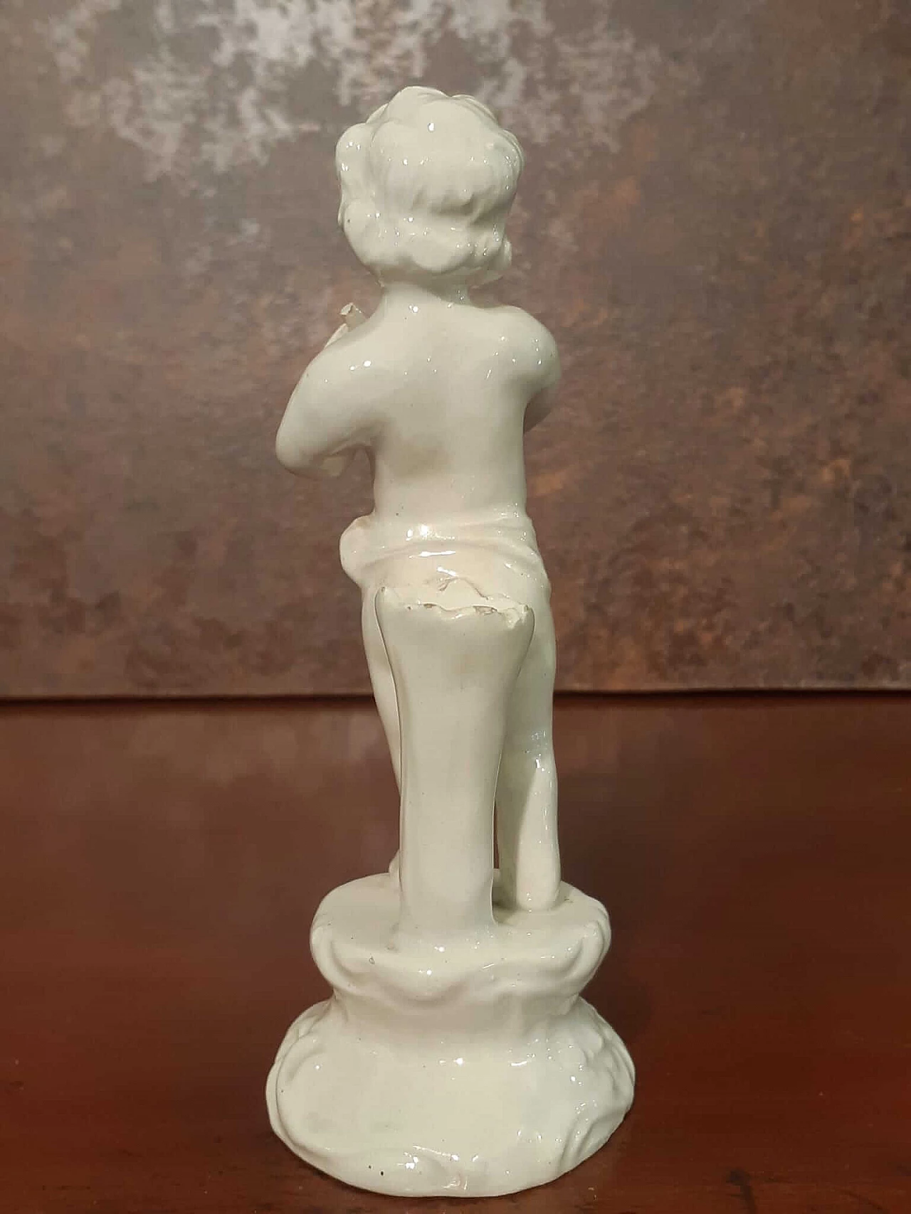 White porcelain musician putto sculpture, early 20th century 6