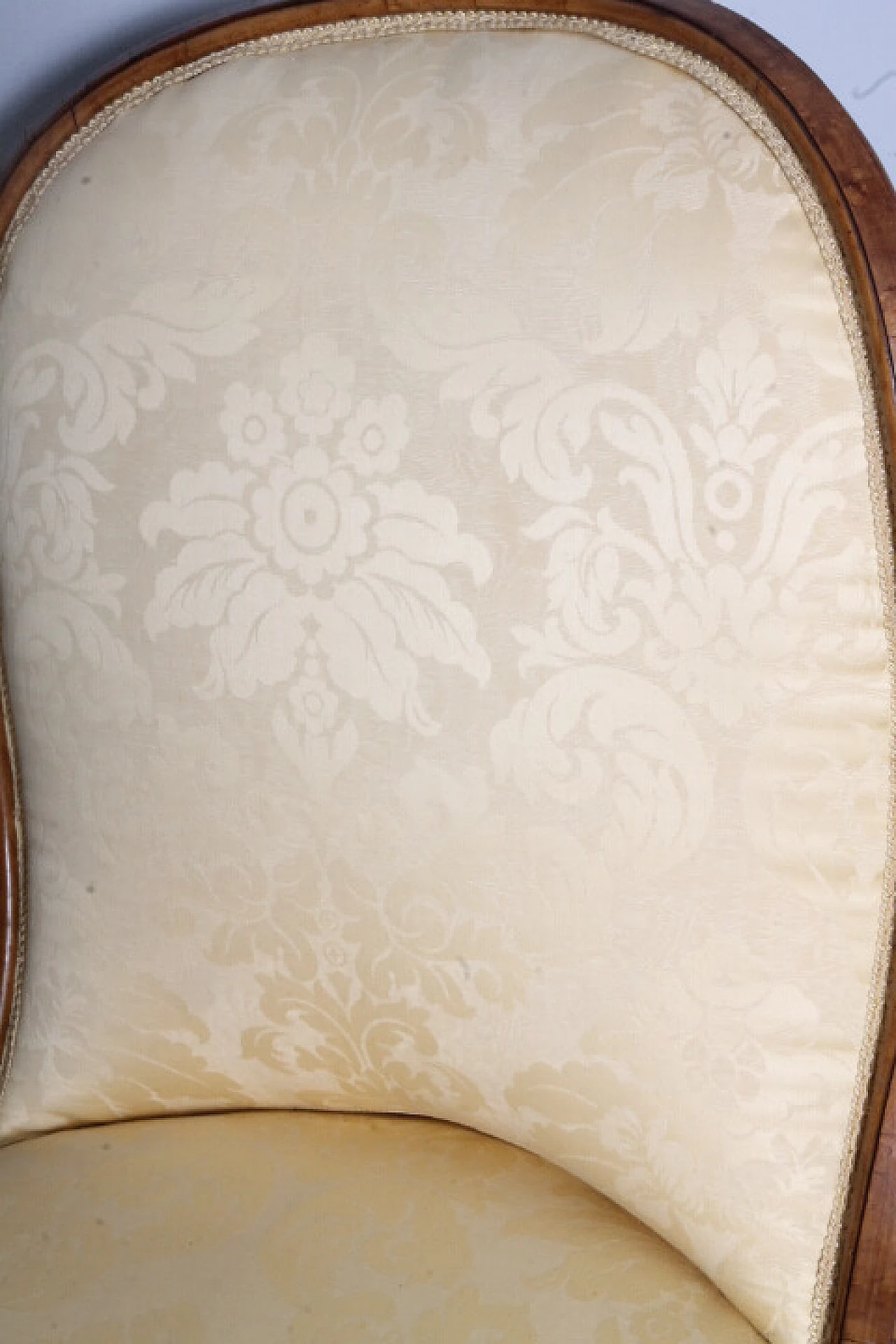 Pair of Charles X walnut and damask fabric chairs, mid-19th century 5