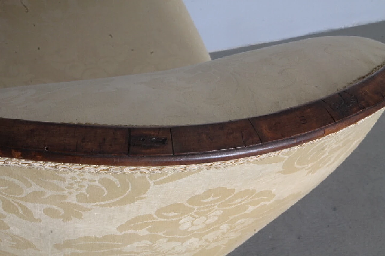 Pair of Charles X walnut and damask fabric chairs, mid-19th century 11