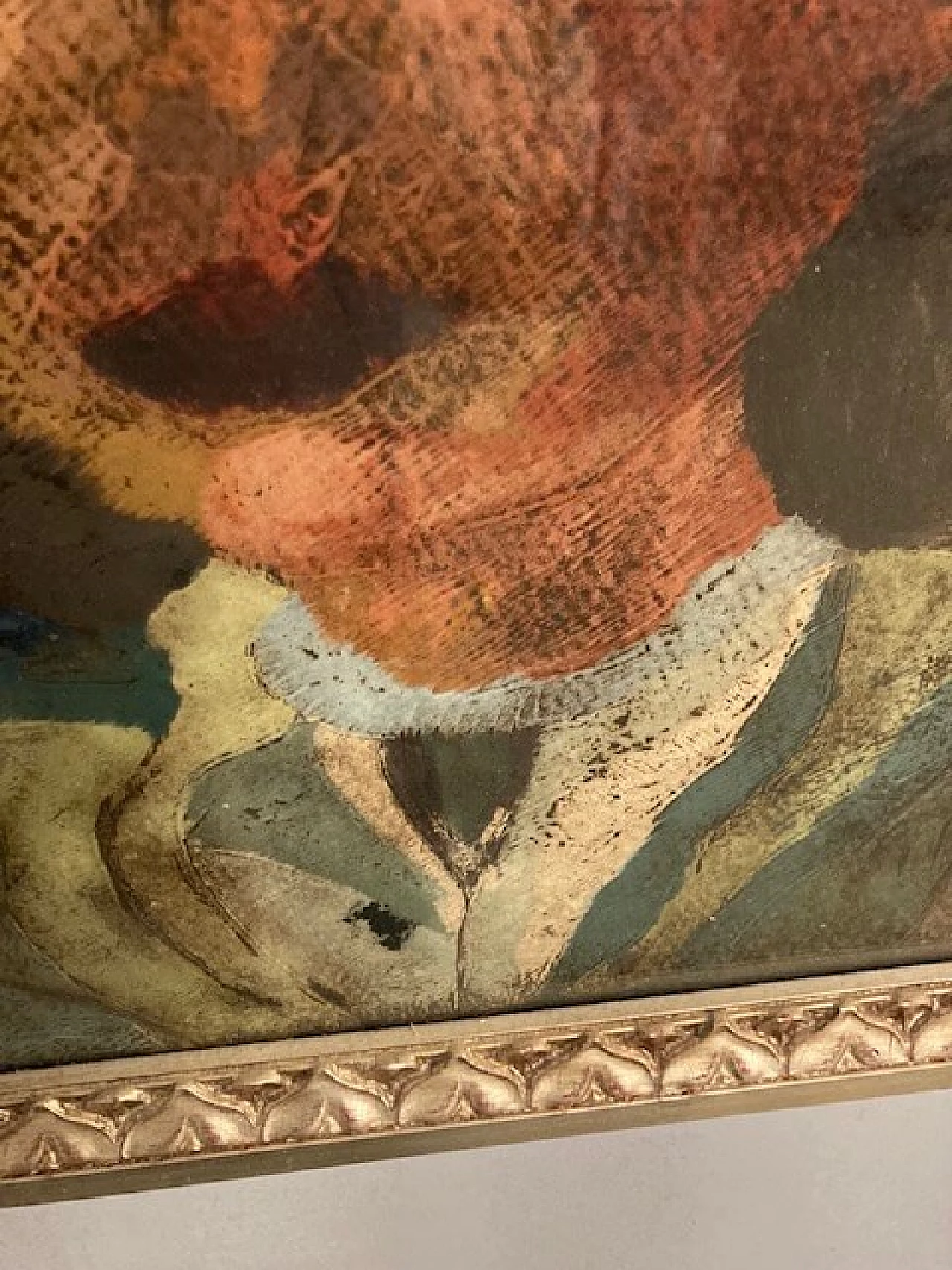 Giuseppe Serafini, volto di ragazza e fiori, dipinto a olio su cartone, anni '60 7