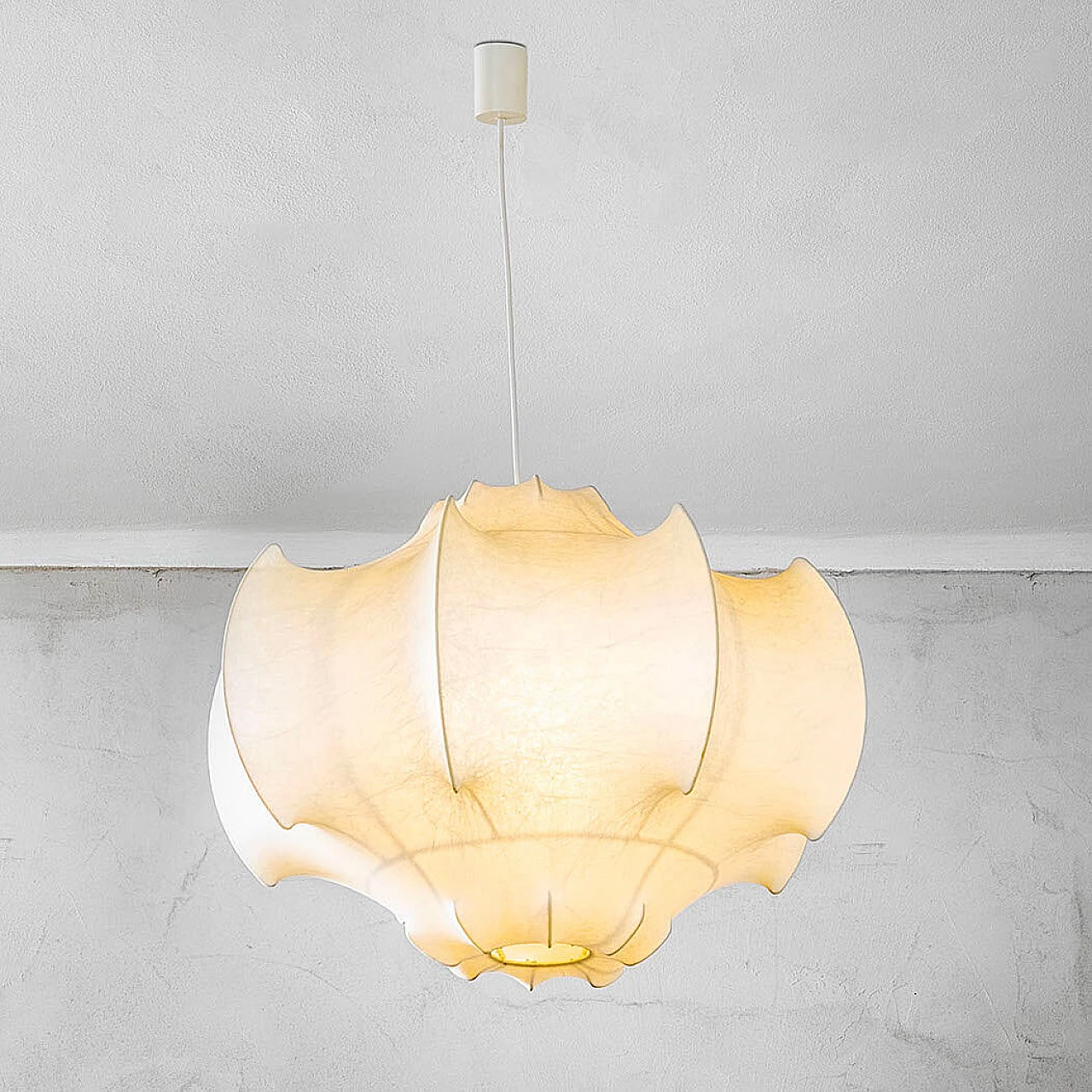 Lampadario Viscontea in cocoon di Achille Castiglioni per Flos, anni '60 1