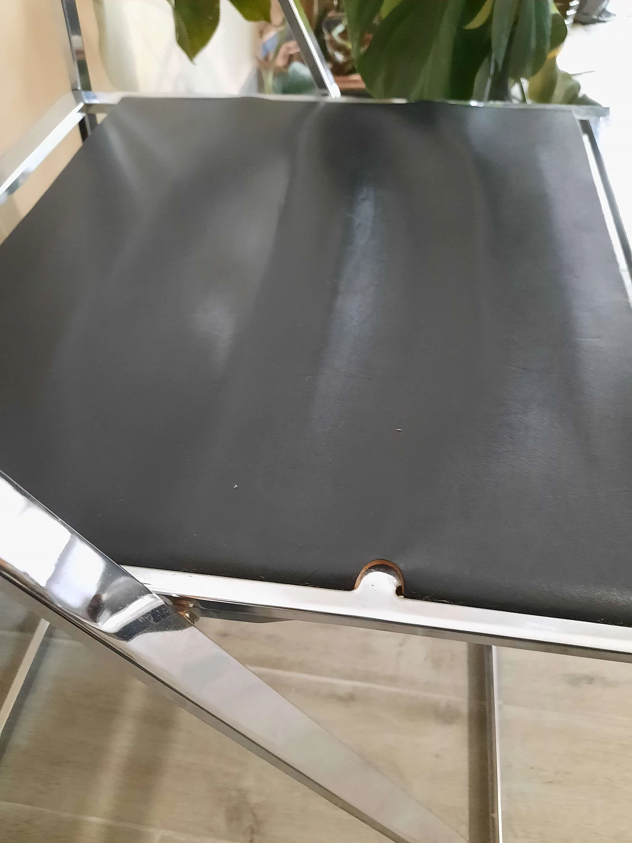 Steel and leather chair by Fontoni & Geraci for Elios, 1970s | intOndo