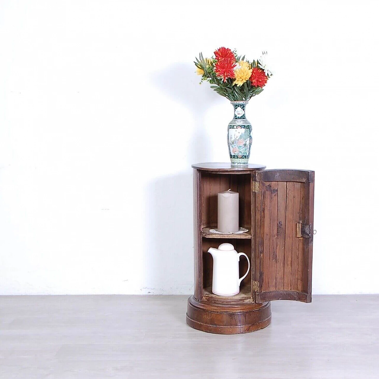 Empire wood column bedside table, second half of the 19th century 15